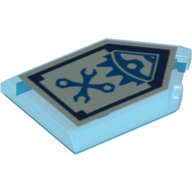 Tile Special 2 × 3 Pentagonal with Nexo Power Shield Print - Mech Master Trans-Dark Blue