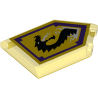 Tile Special 2 × 3 Pentagonal with Nexo Power Shield Print - Storm Dragon Trans-Yellow