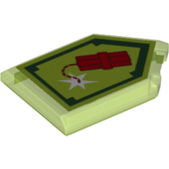 Tile Special 2 × 3 Pentagonal with Nexo Power Shield Print - Dynamighty Trans-Bright Green