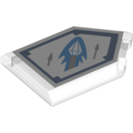 Tile Special 2 × 3 Pentagonal with Nexo Power Shield Print - Diamond Spear Trans-Clear