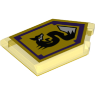 Tile Special 2 × 3 Pentagonal with Nexo Power Shield Print - Spirit Fox Trans-Yellow