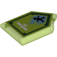 Tile Special 2 × 3 Pentagonal with Nexo Power Shield Print - Orbital Strike Trans-Bright Green