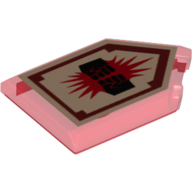 Tile Special 2 × 3 Pentagonal with Nexo Power Shield Print - Charging Attack Trans-Red