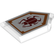 Tile Special 2 × 3 Pentagonal with Nexo Power Shield Print - Beetle Bomb Trans-Clear