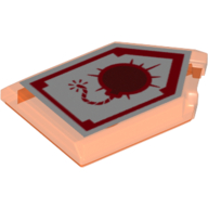 Tile Special 2 × 3 Pentagonal with Nexo Power Shield Print - Bomb Blast Transparent-Neonorange
