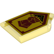 Tile Special 2 × 3 Pentagonal with Nexo Power Shield Print - Fist Smash Trans-Yellow