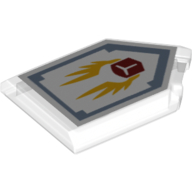 Tile Special 2 × 3 Pentagonal with Nexo Power Shield Print - Take Off Trans-Clear