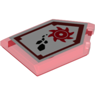 Tile Special 2 × 3 Pentagonal with Nexo Power Shield Print - Rock Ripper Trans-Red
