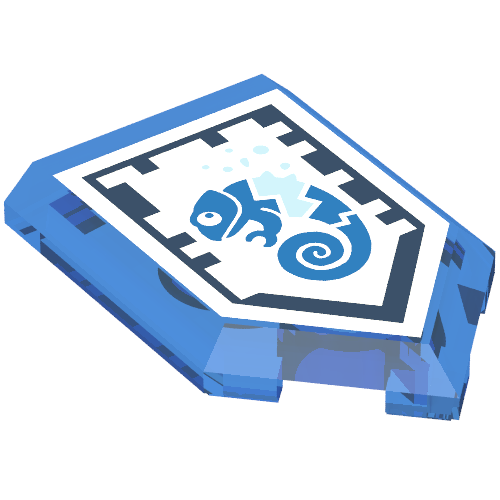 Tile Special 2 × 3 Pentagonal with Nexo Power Shield Print - Veil of Concealment Trans-Dark Blue
