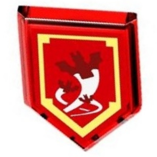 Tile Special 2 × 3 Pentagonal with Nexo Power Shield Print - Crimson Bat Transparent-Rot