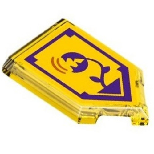 Fliese speziell 2 × 3 fünfeckig mit Nexo Power Schild Druck - Power Pflanze Transparent-Gelb