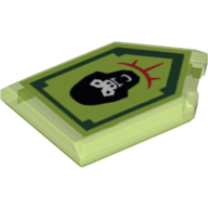 Tile Special 2 × 3 Pentagonal with Nexo Power Shield Print - Gorilla Roar Trans-Bright Green