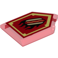 Tile Special 2 × 3 Pentagonal with Nexo Power Shield Print - Burnt Hot Dog Transparent-Rot