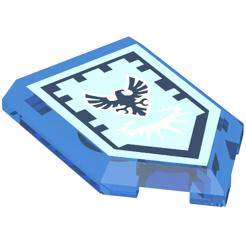 Tile Special 2 × 3 Pentagonal with Nexo Power Shield Print - Stronghold of Resolution Trans-Dark Blue