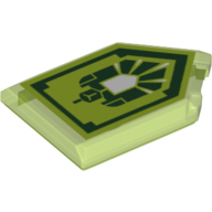Fliese speziell 2 × 3 fünfeckig mit Nexo Power Shield (bedruckt) - Gamma Rays in Transparent-Hellgrün