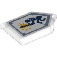 Tile Special 2 × 3 Pentagonal with Nexo Power Shield Print - Centaur Charge Trans-Clear