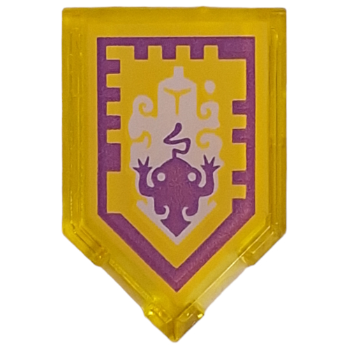 Tile Special 2 × 3 Pentagonal with Nexo Power Shield Print - Toad Trans-Yellow