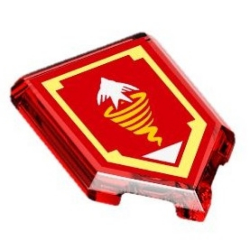 Tile Special 2 × 3 Pentagonal with Nexo Power Shield Print - Sparrow Tornado Trans-Red