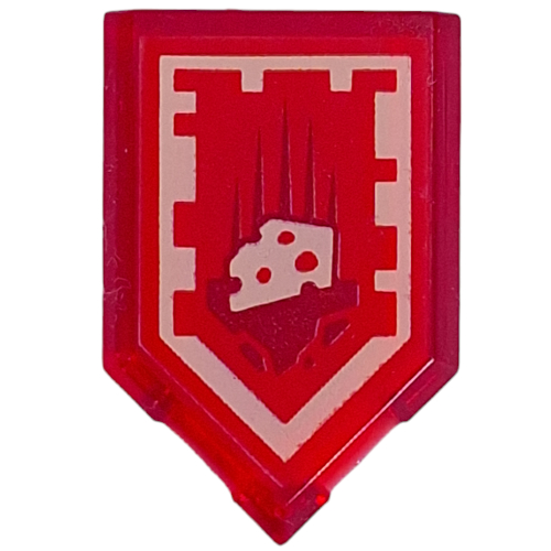 Tile Special 2 × 3 Pentagonal with Nexo Power Shield Print - Swiss Cheese Trans-Red