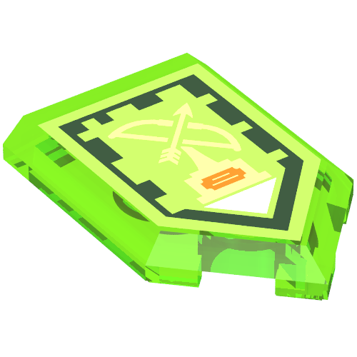 Tile Special 2 × 3 Pentagonal with Nexo Power Shield Print - Bowmaster Transparent-Hellgrün