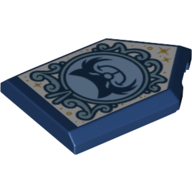 Tile Special 2 × 3 Pentagonal with Shield or Mirror with Cat print Dunkelblau