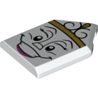 Tile Special 2 × 3 Pentagonal with Face Print (Madame de la Grande Bouche) White