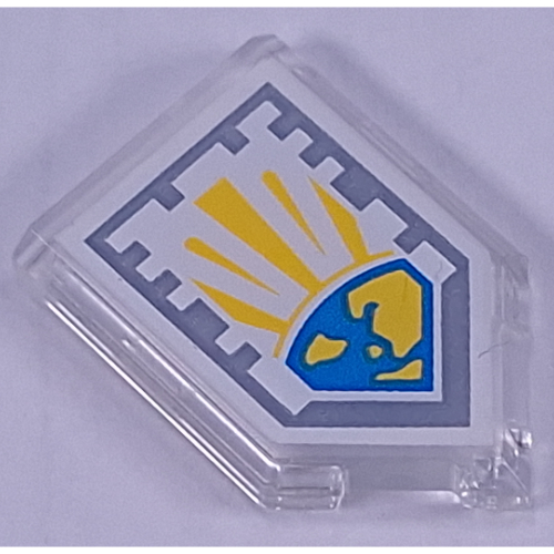 Tile Special 2 × 3 Pentagonal with Nexo Power Shield Print - Globe of Light Trans-Clear