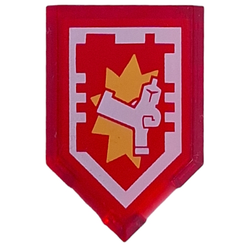 Tile Special 2 × 3 Pentagonal with Nexo Power Shield Print - Hyper Kick Trans-Red
