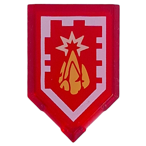 Tile Special 2 × 3 Pentagonal with Nexo Power Shield Print - Stone Pike Transparent-Rot