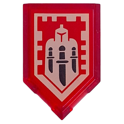Tile Special 2 × 3 Pentagonal with Nexo Power Shield Print - Triple Back-stab Transparent-Rot