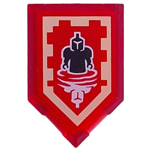 Tile Special 2 × 3 Pentagonal with Nexo Power Shield Print - Mirror Me Trans-Red