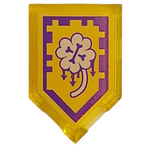 Tile Special 2 × 3 Pentagonal with Nexo Power Shield Print - Clover of Misfortune Trans-Yellow