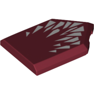 Tile Special 2 × 3 Pentagonal with White Teeth/Triangles print Dunkelrot