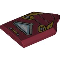Tile Special 2 × 3 Pentagonal with Iron Man Suit, Triangle Arc Reactor print Dark Red