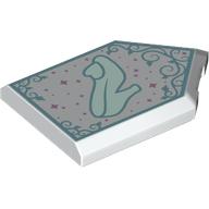 Tile Special 2 × 3 Pentagonal with Glass Shoe, Dark Turquoise Decorations print White