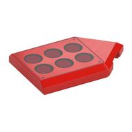 Tile Special 2 × 3 Pentagonal with 6 Dark Red Circles Print Rot