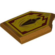 Tile Special 2 × 3 Pentagonal with Nexo Power Shield Print - Lance Jouster Metallic Gold