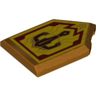 Tile Special 2 × 3 Pentagonal with Nexo Power Shield Print - Merlok Power Crossbow Metallic-Gold