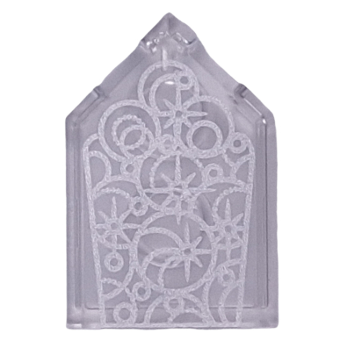 Tile Special 2 × 3 Pentagonal with Silver Stars/Circles (Tiara) print Trans-Clear