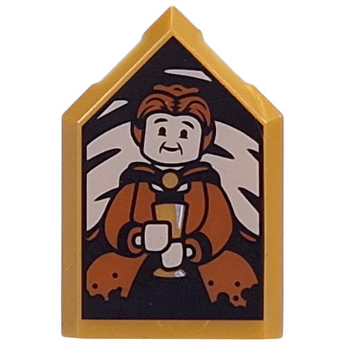Tile Special 2 × 3 Pentagonal with Helga Hufflepuff Portrait print Pearl Gold