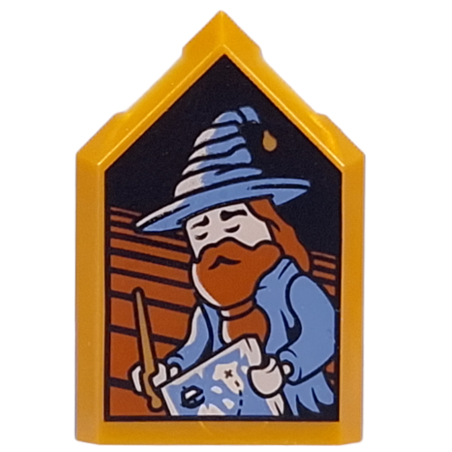 Tile Special 2 × 3 Pentagonal with Unknown Sleeping Wizard Portrait print Perlgold