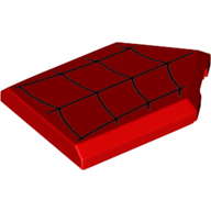 Tile Special 2 × 3 Pentagonal with Black Spider Webbing Print Red