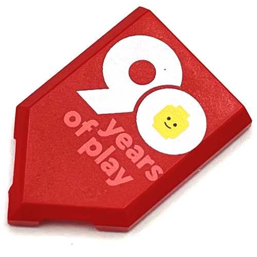 Tile Special 2 × 3 Pentagonal with '90 Years of Play' Logo print Red