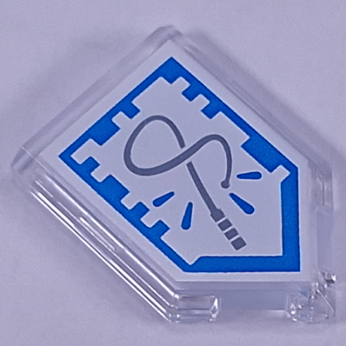 Tile Special 2 × 3 Pentagonal with Nexo Power Shield Print - Silver Whip Transparent