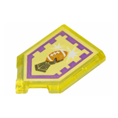 Tile Special 2 × 3 Pentagonal with Nexo Power Shield Print - Touchdown Trans-Yellow