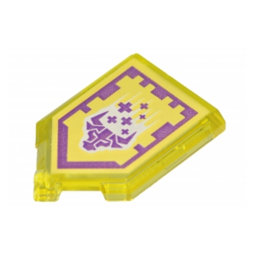 Tile Special 2 × 3 Pentagonal with Nexo Power Shield Print - Raging Rally Transparent-Gelb