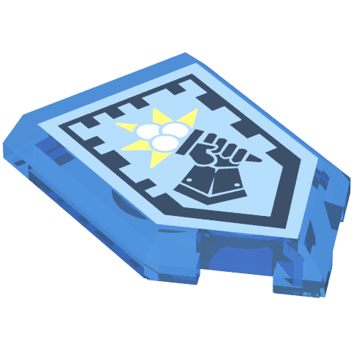 Tile Special 2 × 3 Pentagonal with Nexo Power Shield Print - Ice Cream Trans-Dark Blue