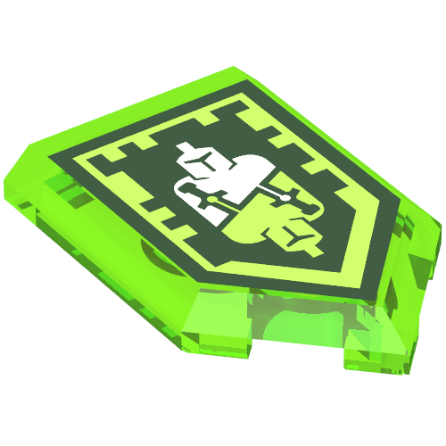 Tile Special 2 × 3 Pentagonal with Nexo Power Shield Print - Sidekick Transparent-Hellgrün