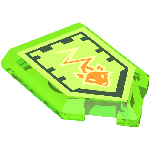 Tile Special 2 × 3 Pentagonal with Nexo Power Shield Print - Swift Sting Trans-Bright Green