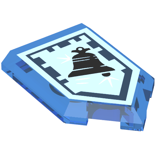 Tile Special 2 × 3 Pentagonal with Nexo Power Shield Print - Chrome Bell Trans-Dark Blue
